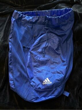 adidas Royal Blue Mesh Drawstring Gym Bag